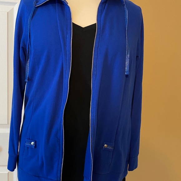 CJ Banks Zippered front jacket. Cobalt Blue - Picture 7 of 7